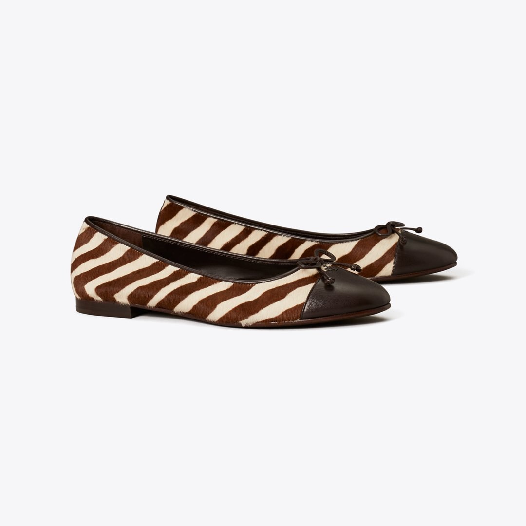 Tory Burch Cap-Toe Ballet ZEBRA / COCO