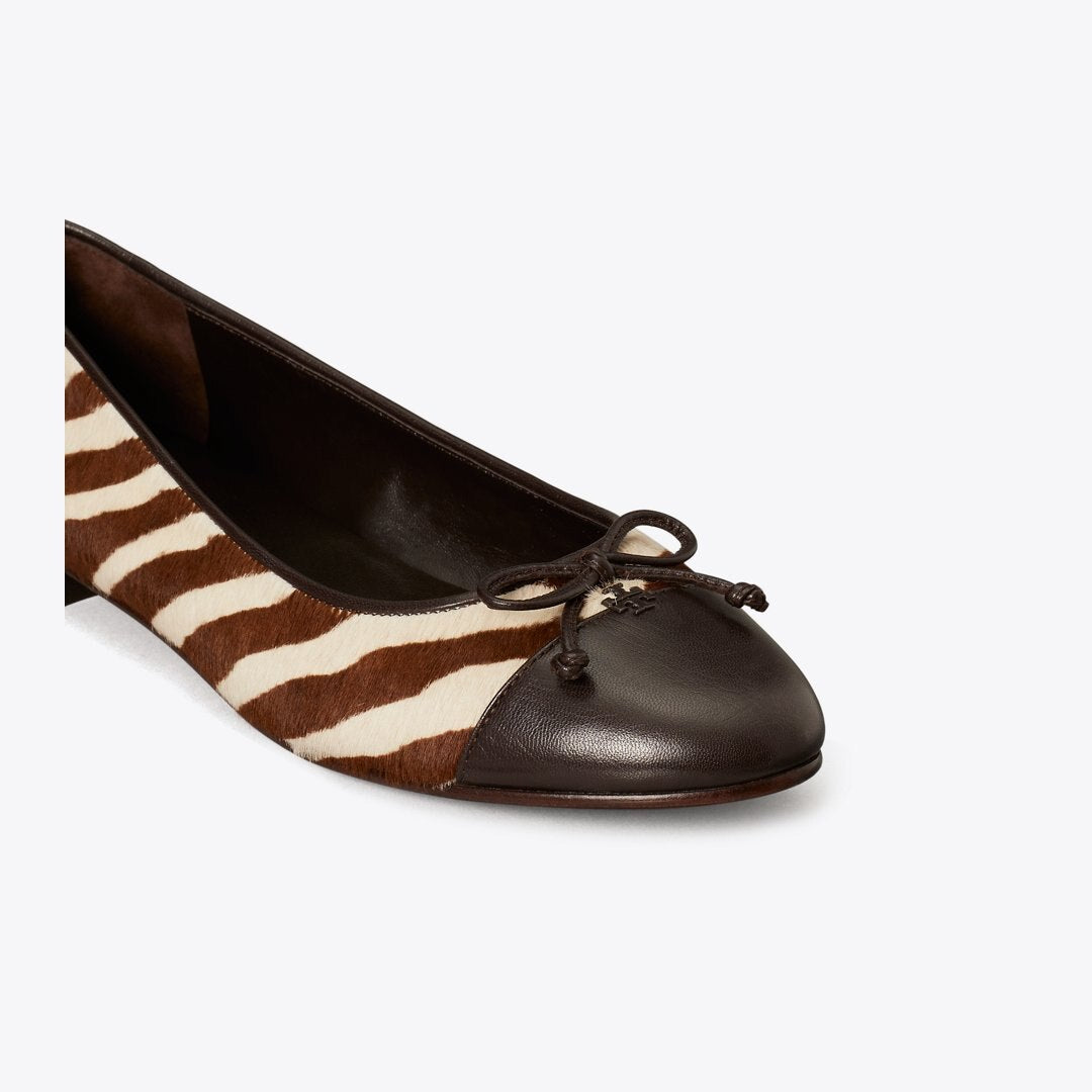 Tory Burch Cap-Toe Ballet ZEBRA / COCO