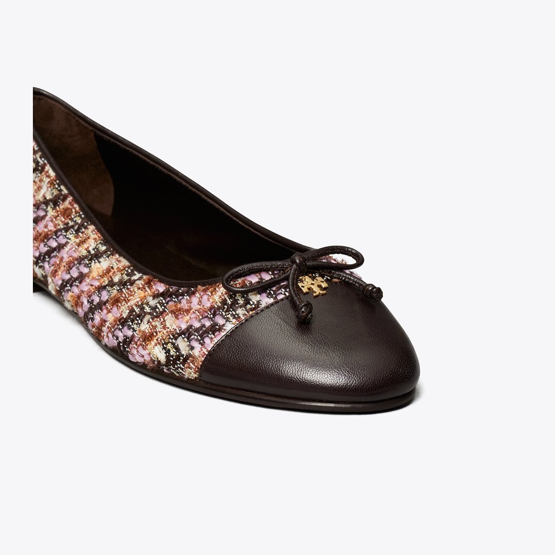Tory Burch Cap-Toe Ballet ROSA MULTI / COCOA