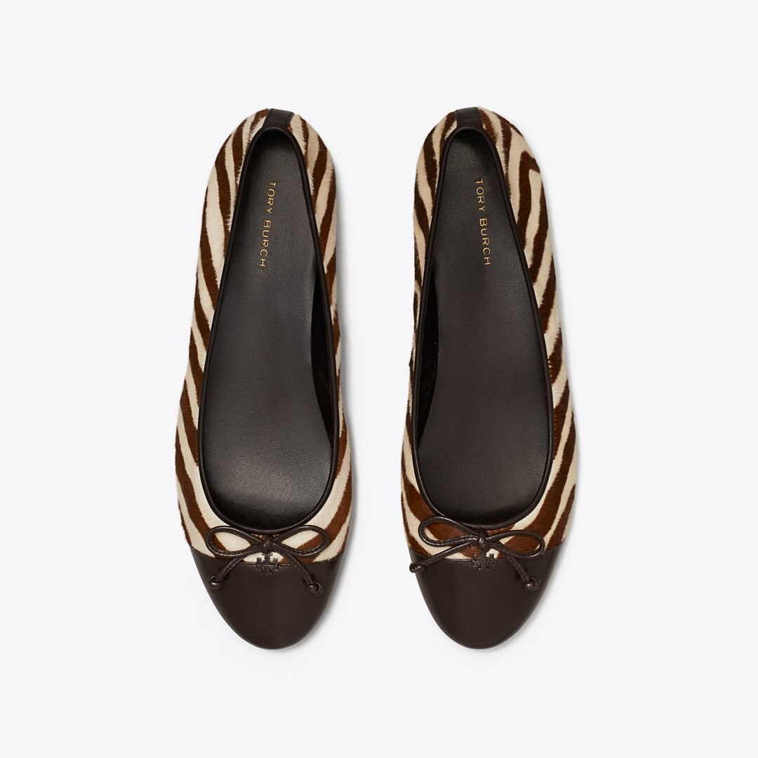 Tory Burch Cap-Toe Ballet ZEBRA / COCO