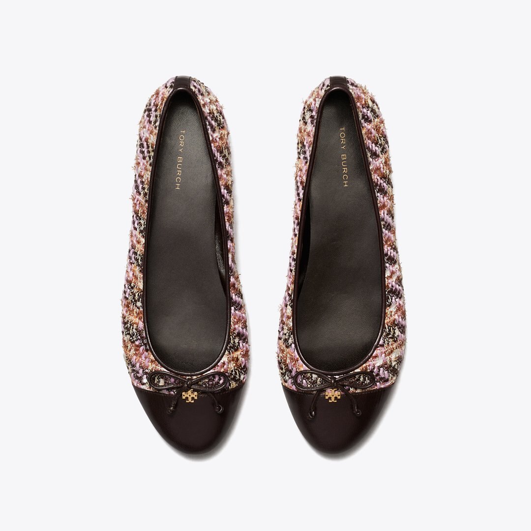 Tory Burch Cap-Toe Ballet ROSA MULTI / COCOA