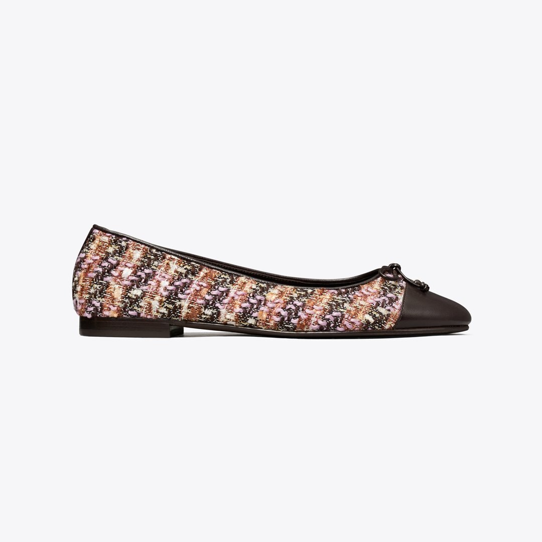 Tory Burch Cap-Toe Ballet ROSA MULTI / COCOA