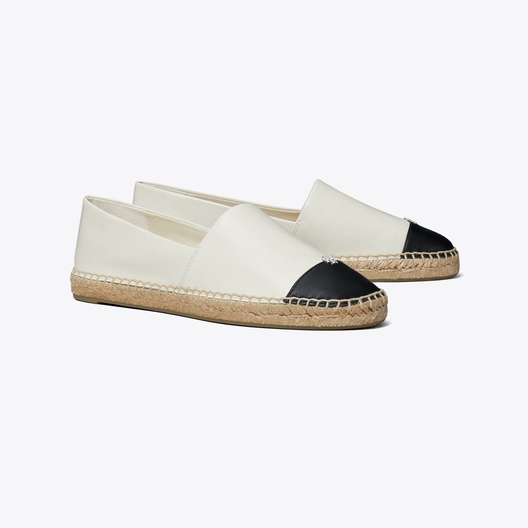 Tory Burch Cap-Toe Espadrille LIGHT CREAM / PERFECT BLACK