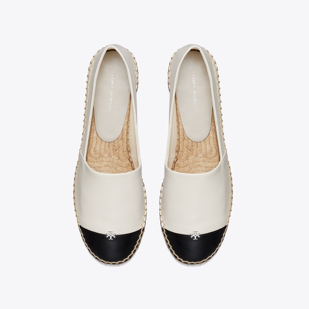 Tory Burch Cap-Toe Espadrille LIGHT CREAM / PERFECT BLACK