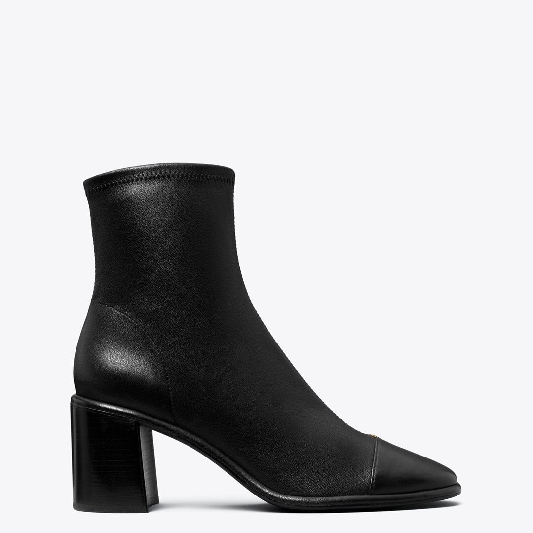 Tory Burch Cap-Toe Heeled Ankle Boot PERFECT BLACK
