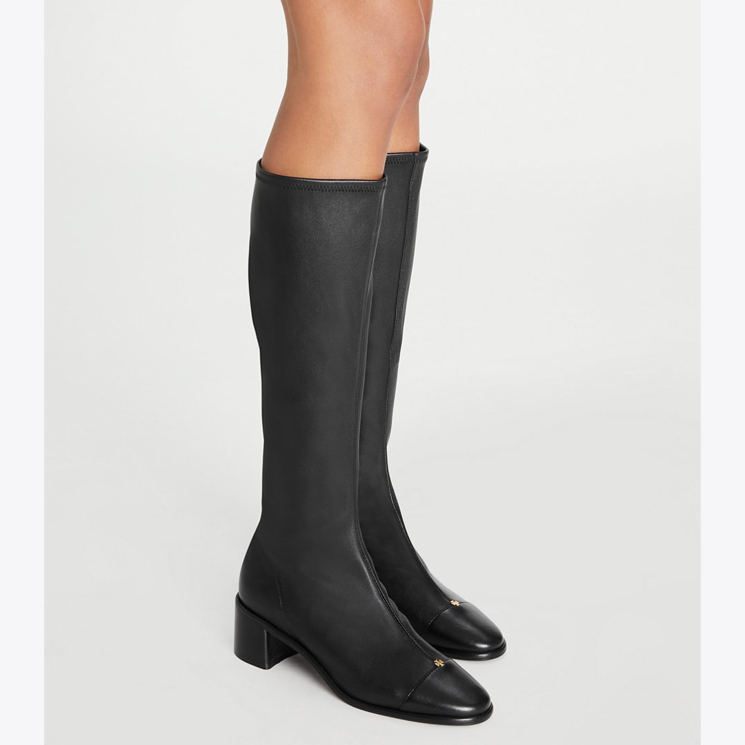 Tory Burch Cap-Toe Knee-High Boot PERFECT BLACK