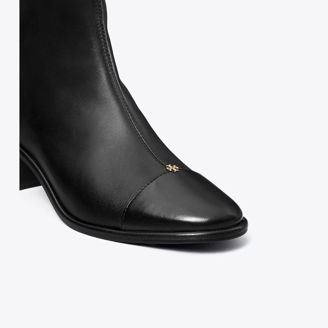 Tory Burch Cap-Toe Low-Heel Ankle Boot PERFECT BLACK / PERFECT BLACK