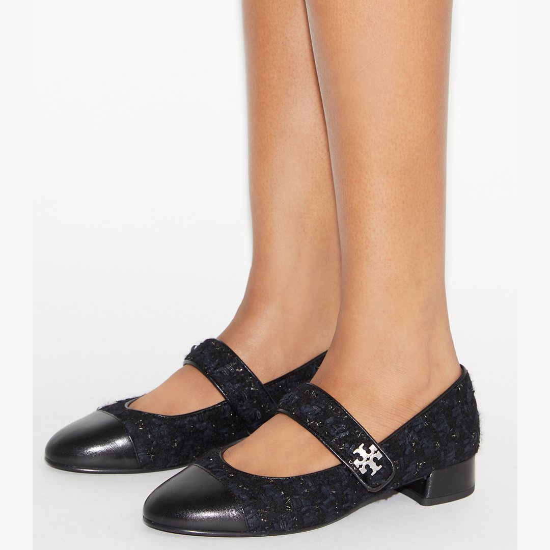 Tory Burch Cap-Toe Mary Jane MIDNIGHT NAVY / PERFECT BLACK