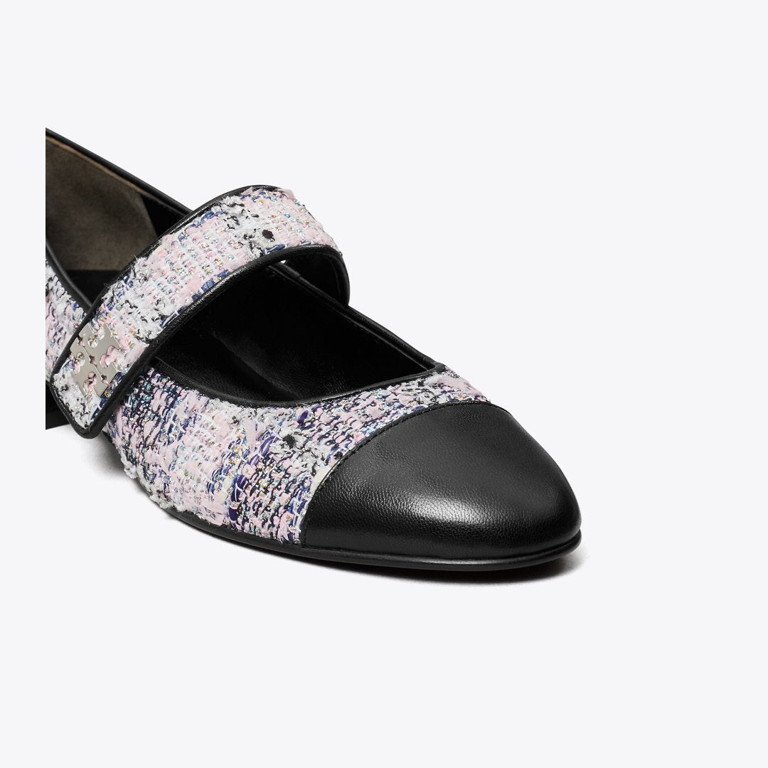 Tory Burch Cap-Toe Mary Jane PINK / BLACK MULTI