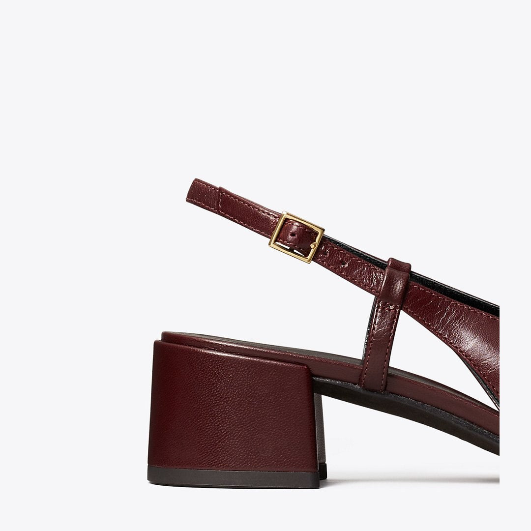 Tory Burch Cap-Toe Slingback Pump DEEP BURGUNDY