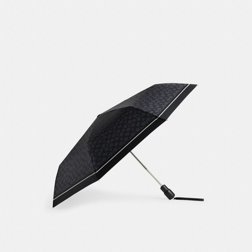 Coach Signature Umbrella Silver Charcoal Multi