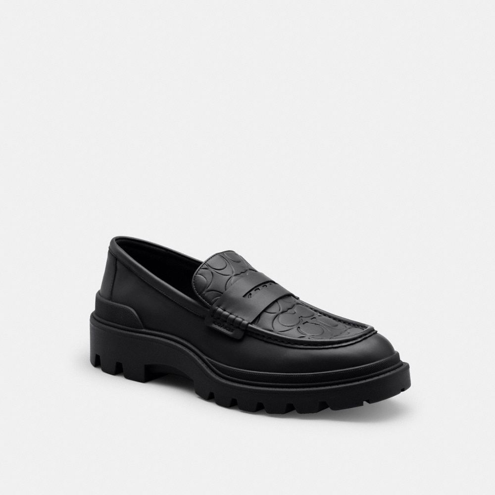 Coach Loafer With Signature Print Black