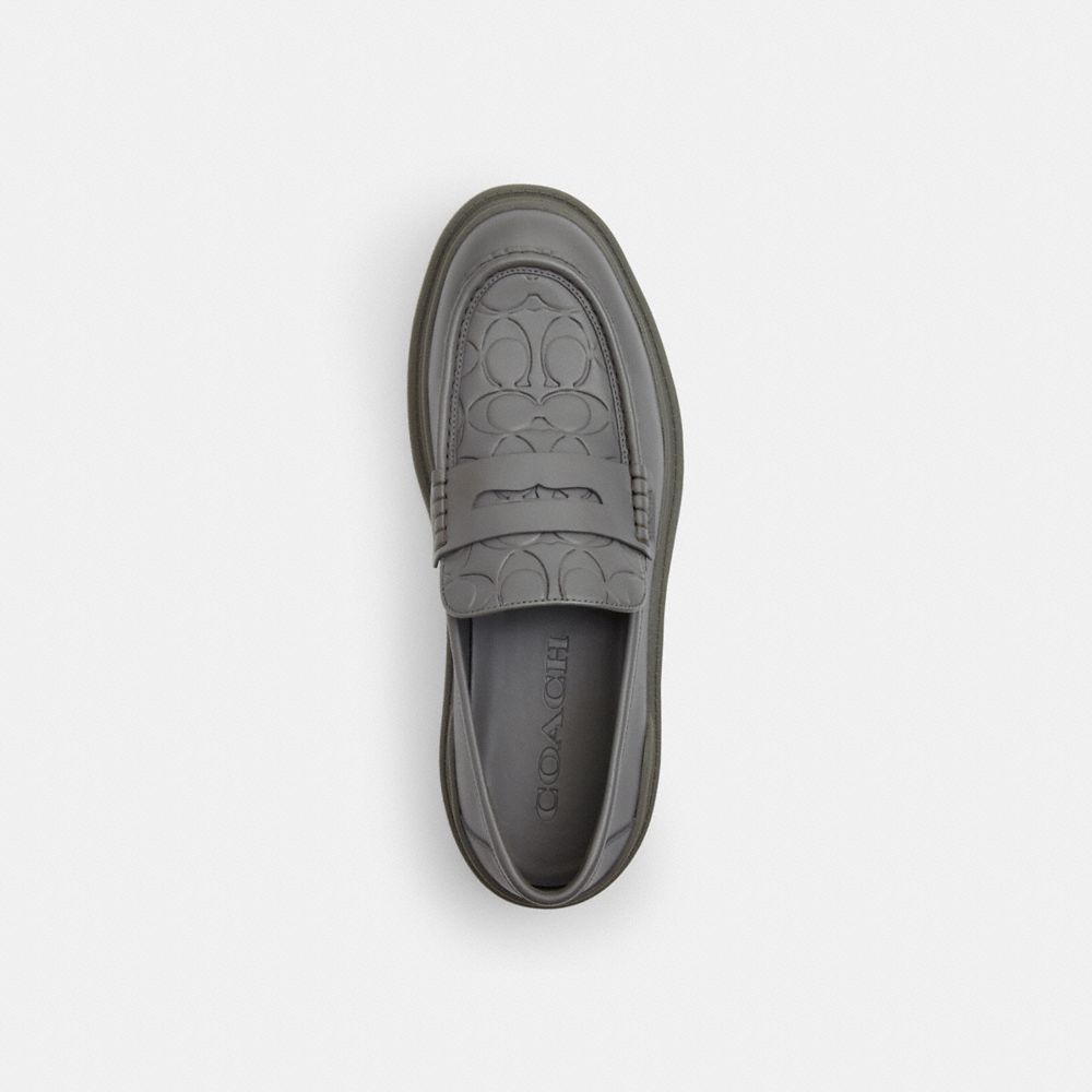 Men's Coach Loafer With Signature Print Charcoal