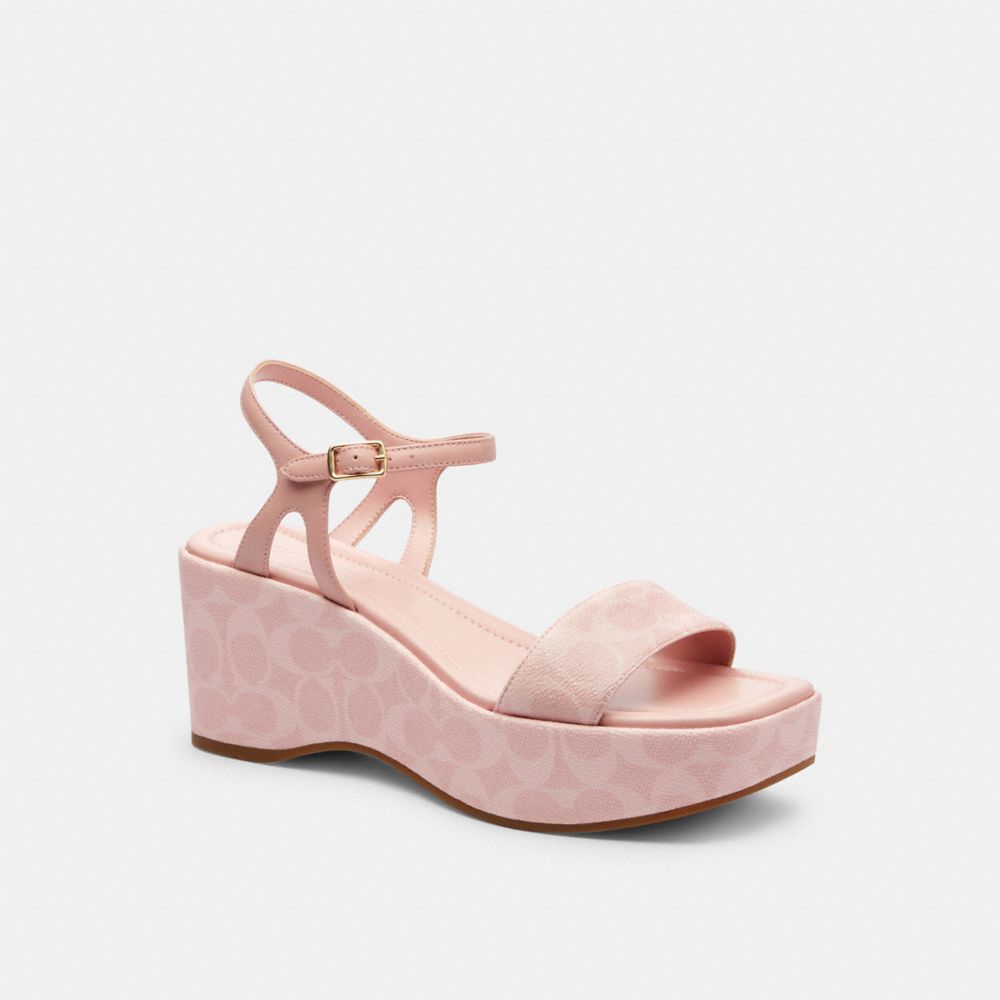 Coach Gale Wedge Sandal In Signature Canvas Powder Pink
