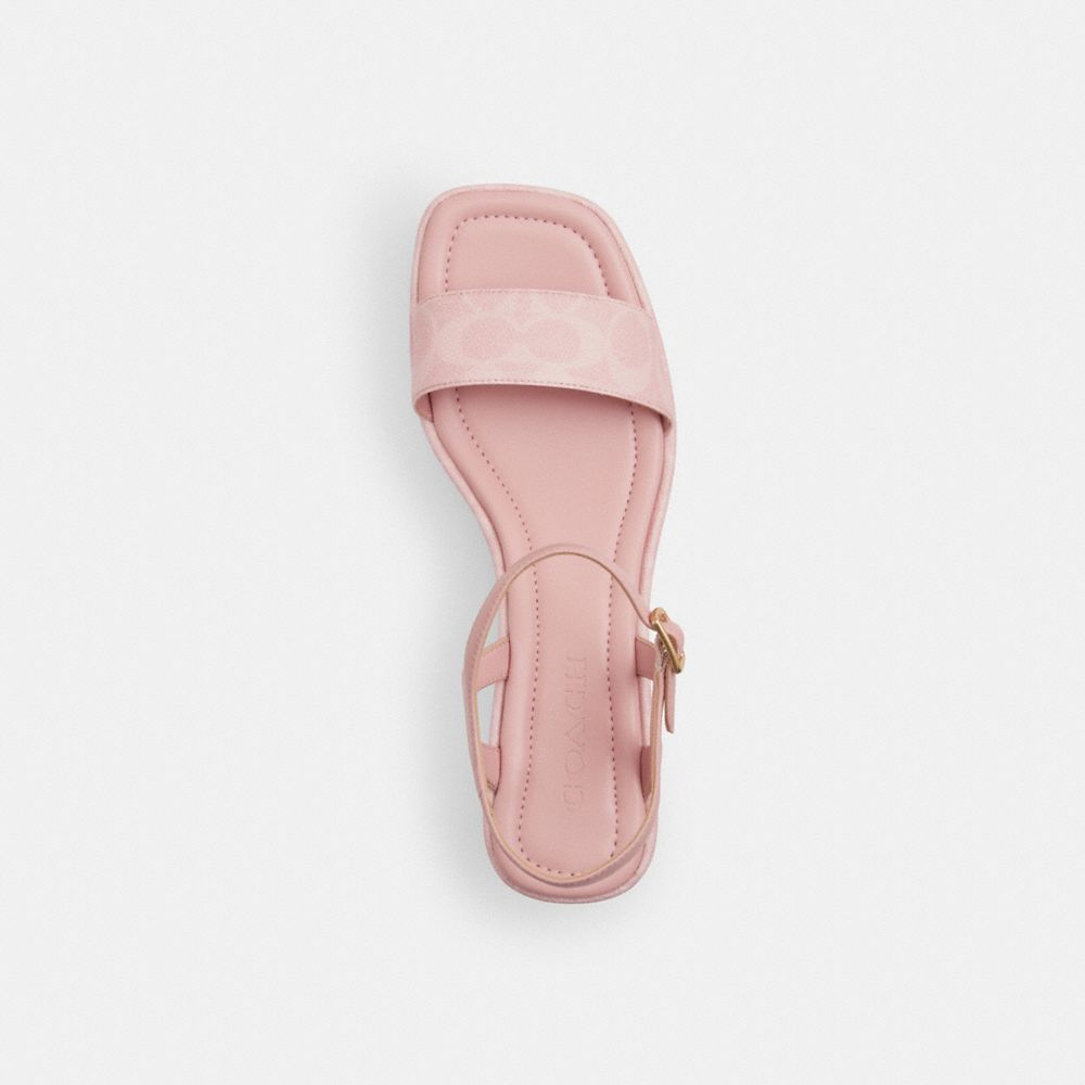 Coach Gale Wedge Sandal In Signature Canvas Powder Pink