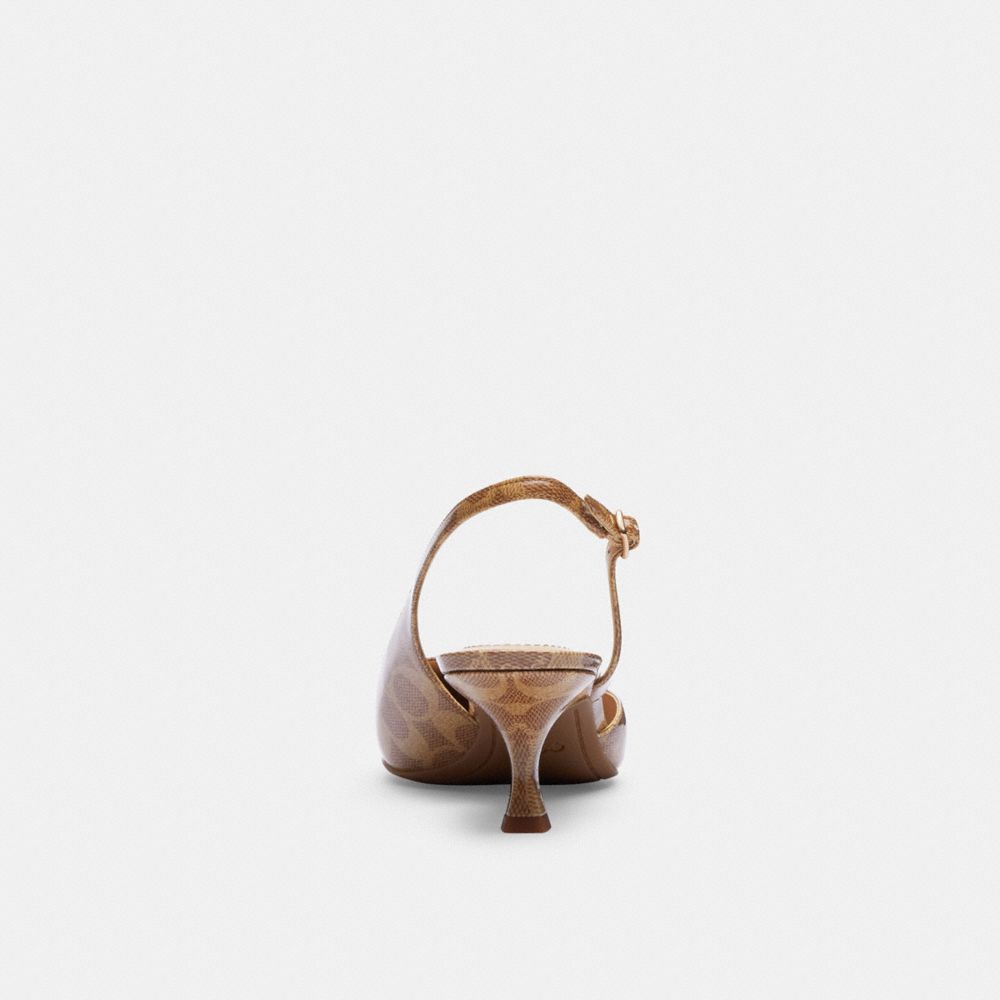 Coach Roxanne Pump In Signature Canvas Tan