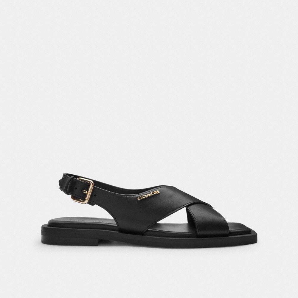 Coach Link Criss Cross Sandal Black