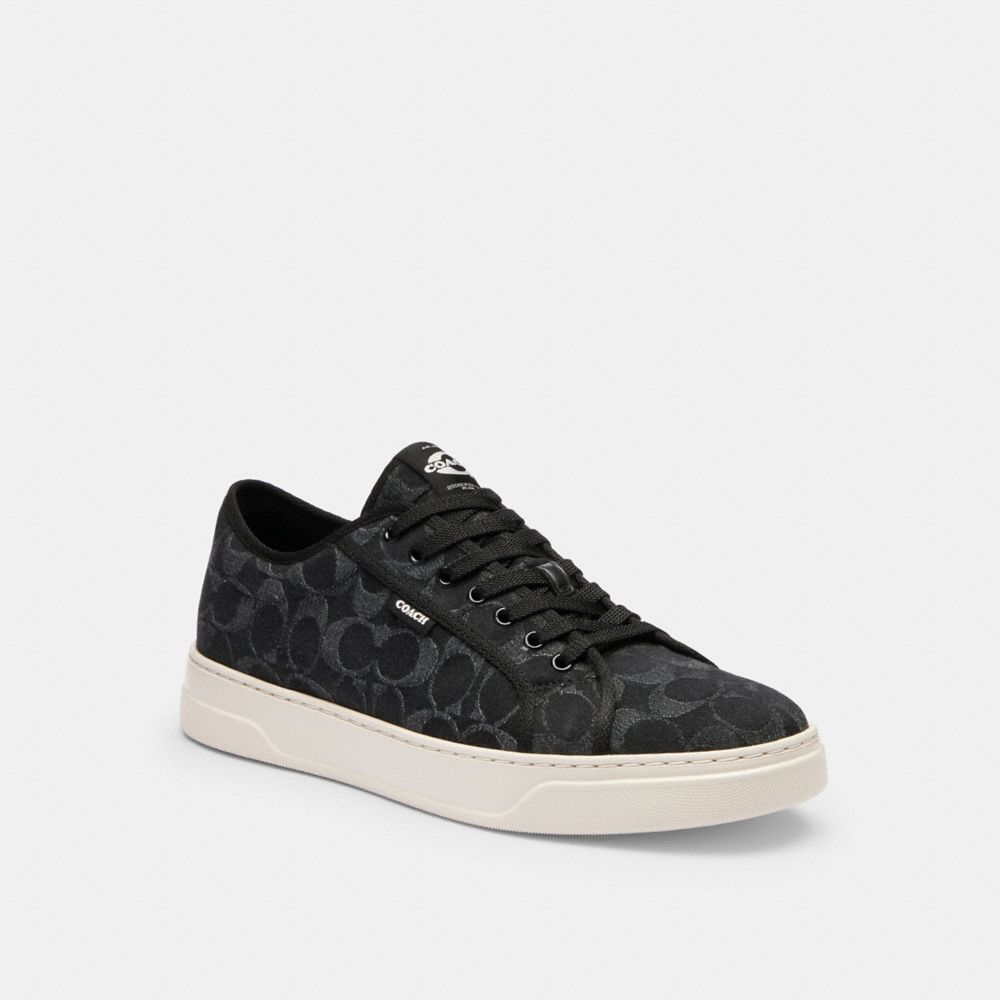 Men's Coach Canvas Sneaker In Signature Denim Black