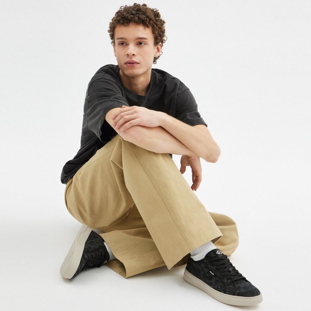 Men's Coach Canvas Sneaker In Signature Denim Black