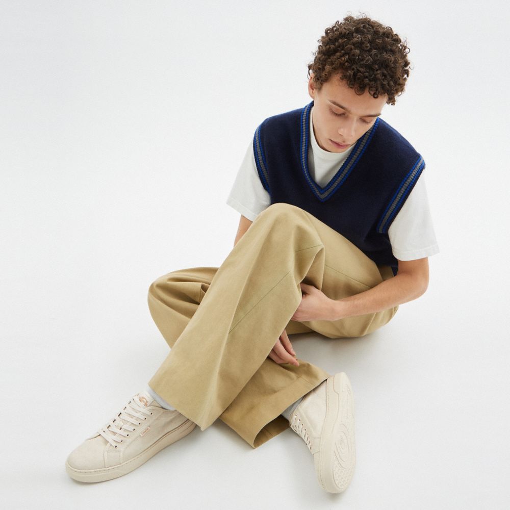 Men's Coach Canvas Sneaker In Signature Jacquard Chalk