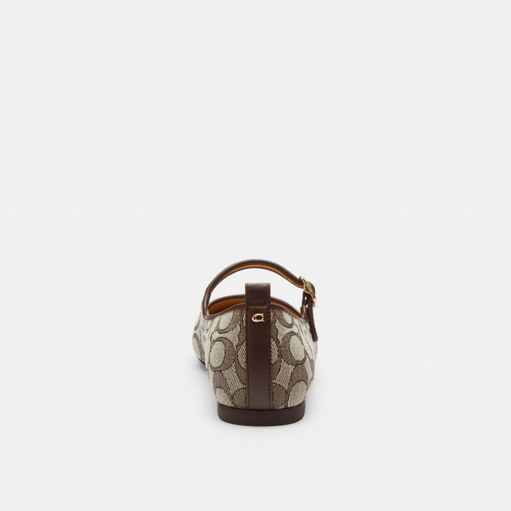 Coach C Rivet Mary Jane In Signature Jacquard Oak Maple