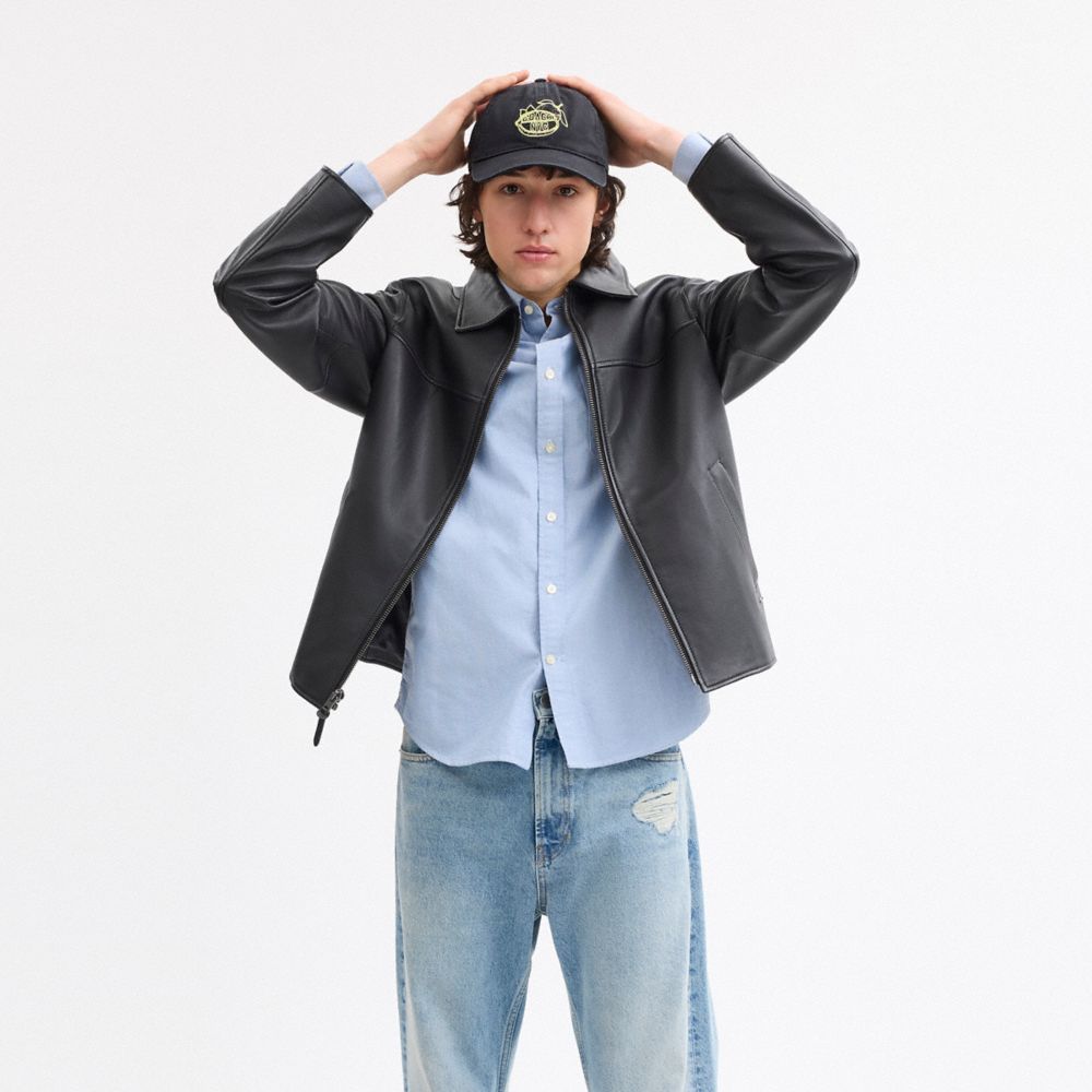 Coach Retro Sliced Lemon Print Baseball Hat Black Yellow