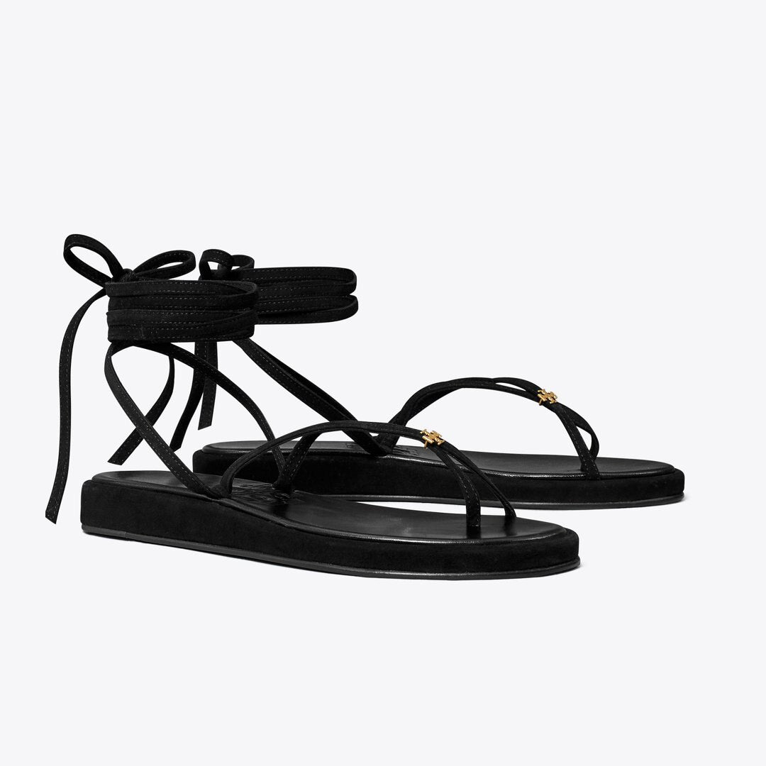 Tory Burch Capri Ankle Wrap Sandal BLACK