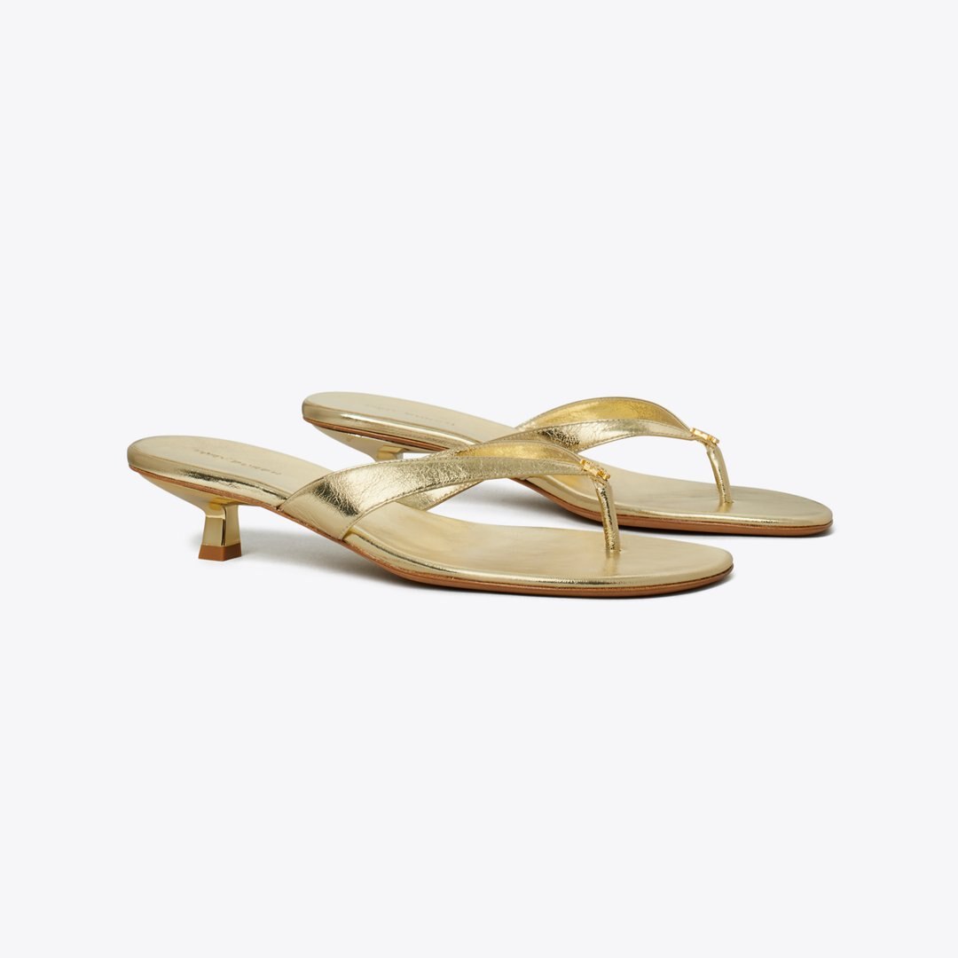 Tory Burch Capri Low-Heel Sandal GOLD