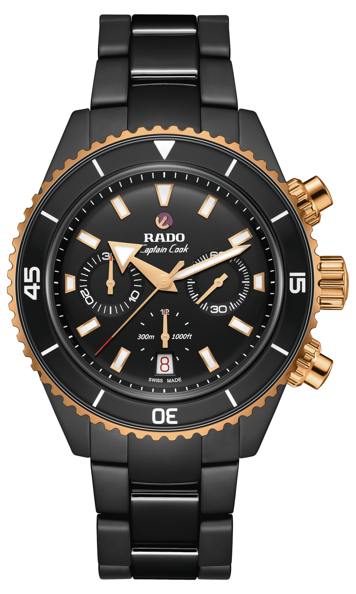 Seiko Rado Captain Cook High-Tech Ceramic Automatic Chronograph Black r32156153