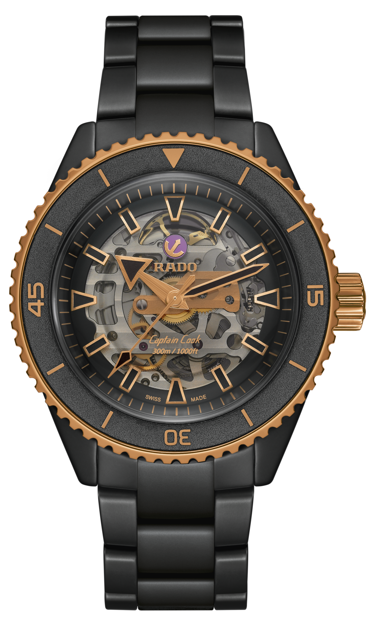 Seiko Rado Captain Cook High-Tech Ceramic Skeleton Black r32192152