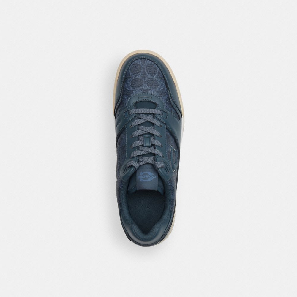 Men's Coach Soho Sneaker With Signature Canvas Denim Denim