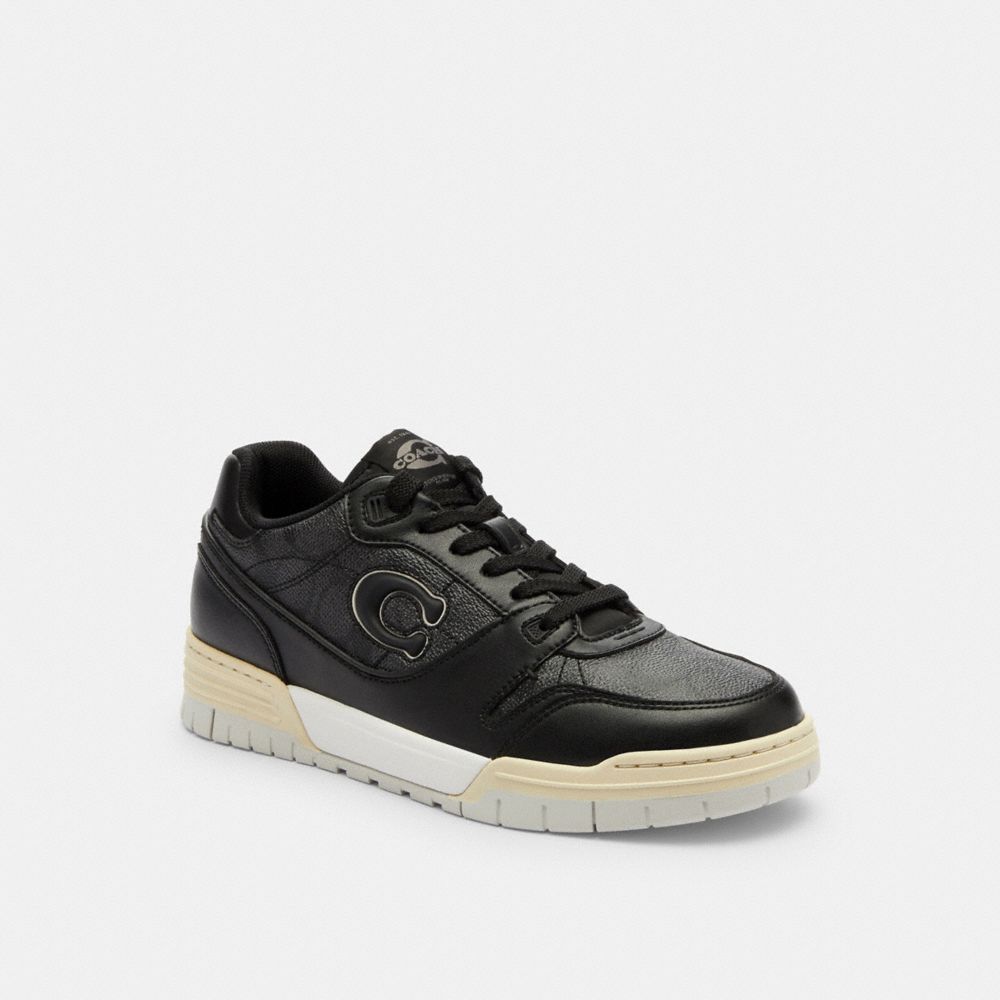Women's Coach Soho Sneaker In Signature Canvas Charcoal Black