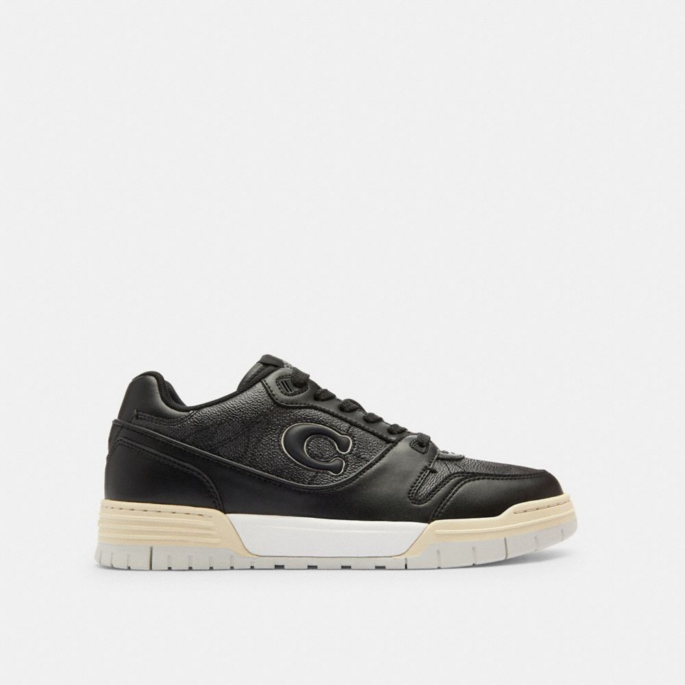 Women's Coach Soho Sneaker In Signature Canvas Charcoal Black