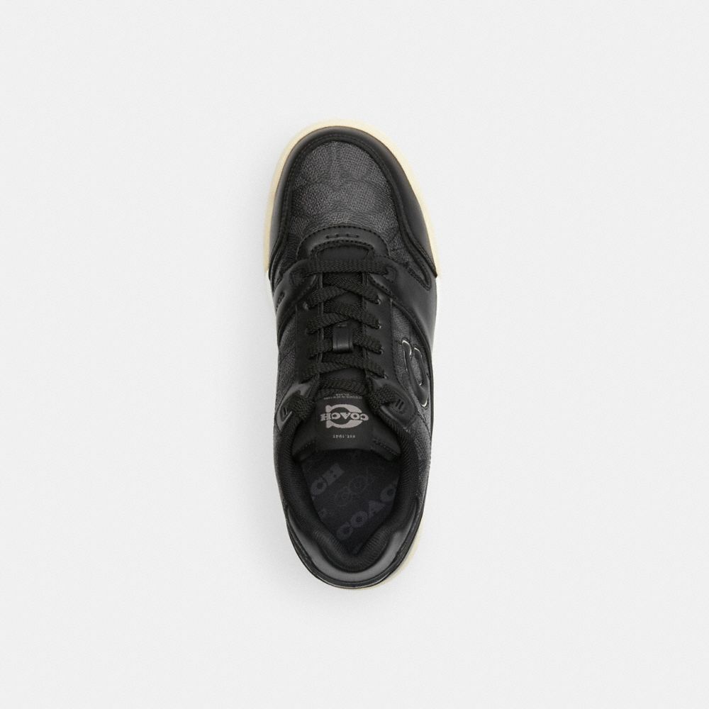 Women's Coach Soho Sneaker In Signature Canvas Charcoal Black