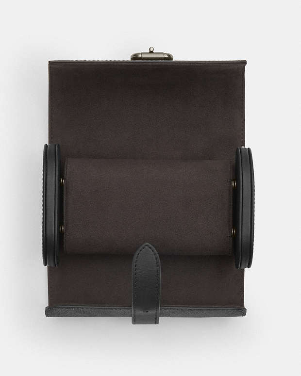Watch Case In Signature Canvas Signature Canvas-Gunmetal-Charcoal-Black Signature Canvas-Gunmetal-Charcoal-Black