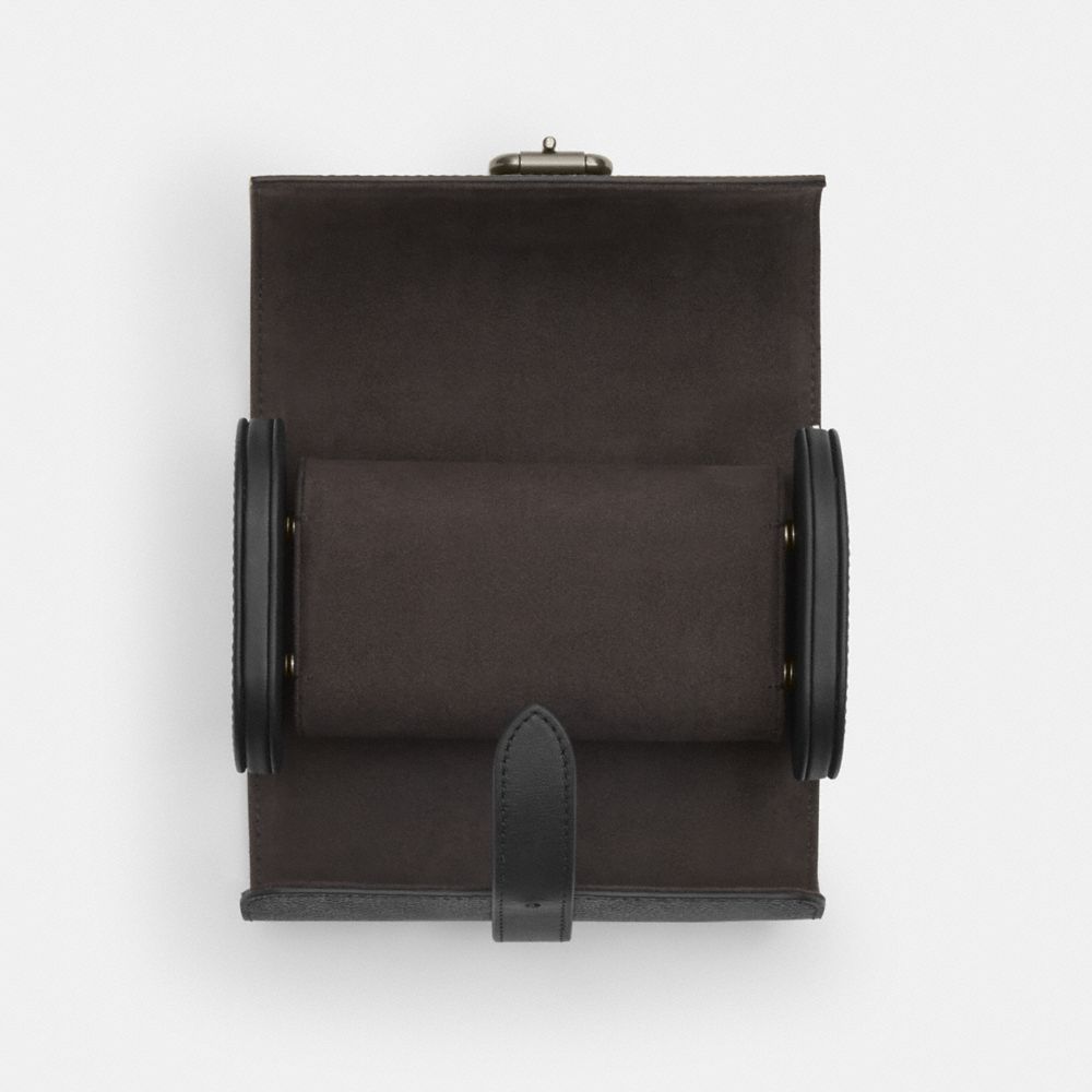 Coach Watch Case In Signature Canvas Gunmetal Charcoal Black