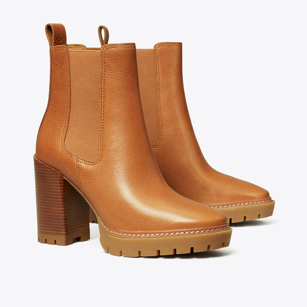 Tory Burch Carson Lug Sole Ankle Boot Toasted Caramel