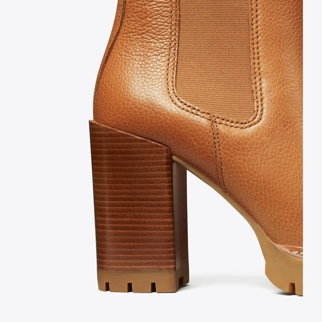 Tory Burch Carson Lug Sole Ankle Boot Toasted Caramel