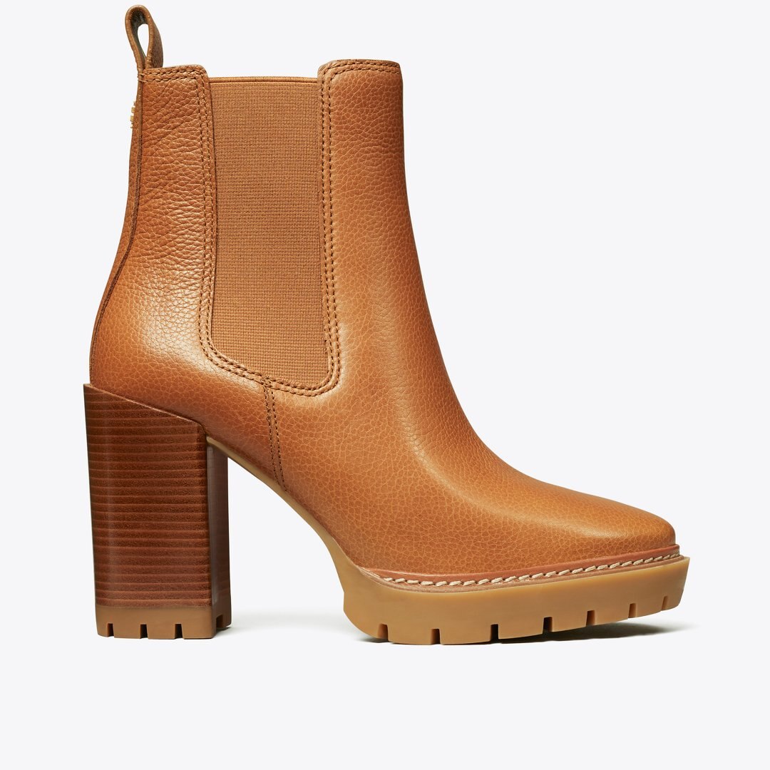 Tory Burch Carson Lug Sole Ankle Boot Toasted Caramel