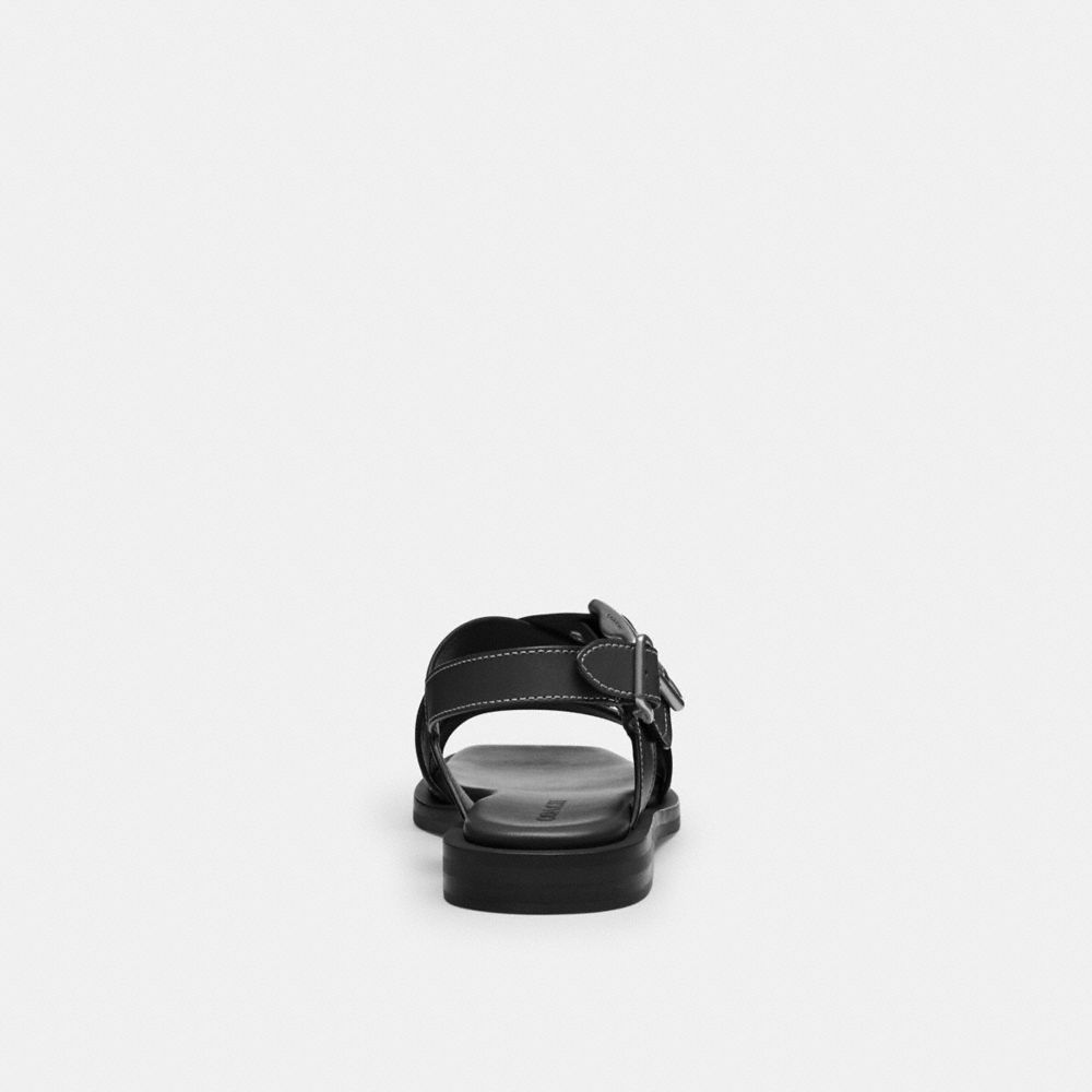 Coach Archival Buckle Flat Sandal Black