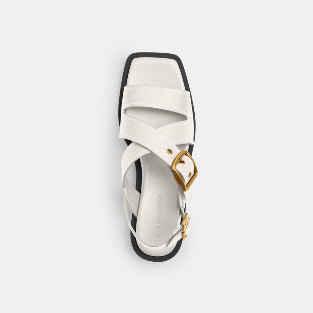 Women's Coach Archival Buckle Flat Sandal Chalk