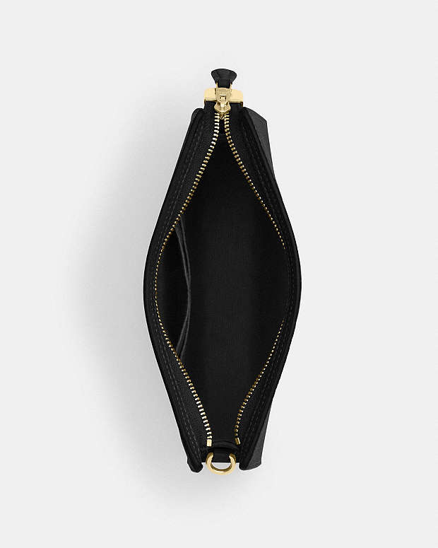 Slim Crossbody Bag Pebbled Leather-Gold-Black Pebbled Leather-Gold-Black