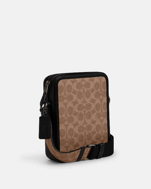 Sullivan Crossbody Bag In Signature Canvas Signature Canvas-Qb-Tan-Black Signature Canvas-Qb-Tan-Black