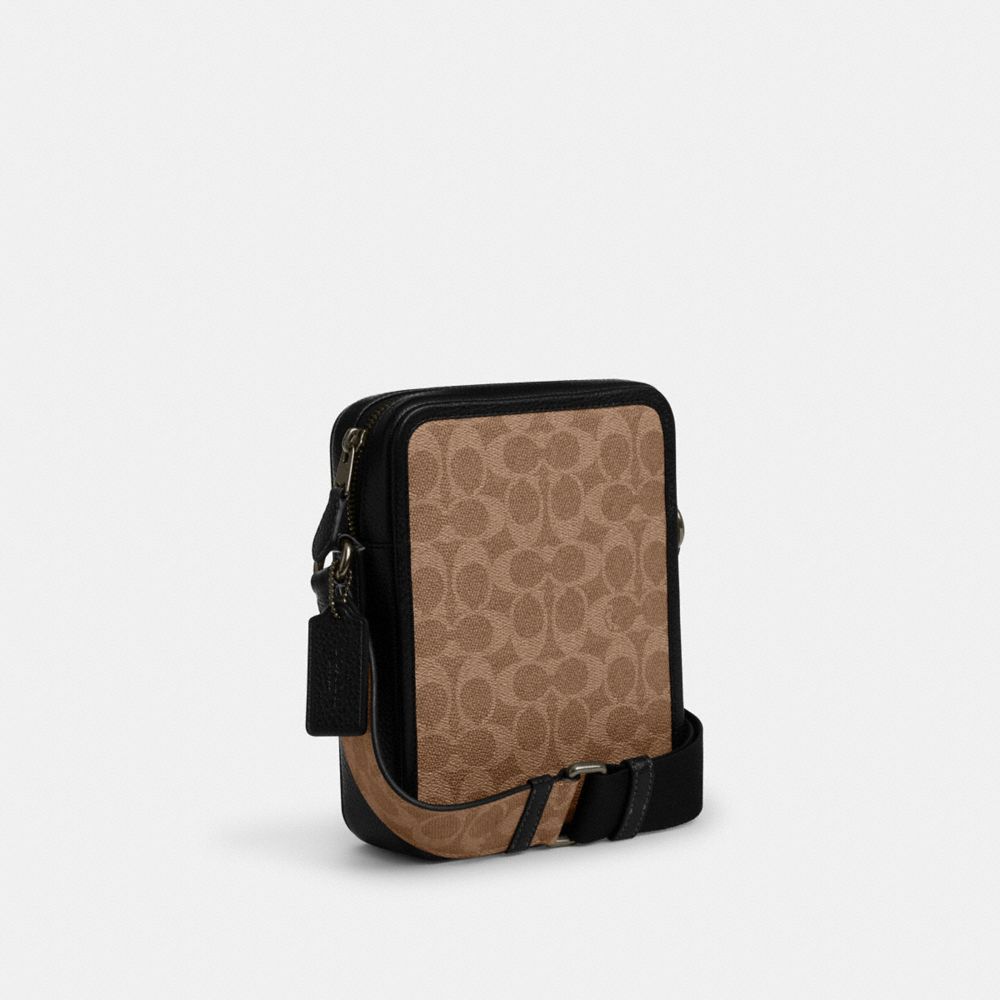 Coach Sullivan Crossbody Bag In Signature Canvas Gunmetal Tan Black