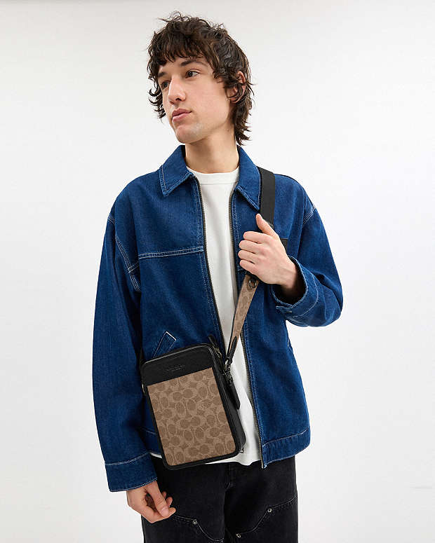 Sullivan Crossbody Bag In Signature Canvas Signature Canvas-Qb-Tan-Black Signature Canvas-Qb-Tan-Black