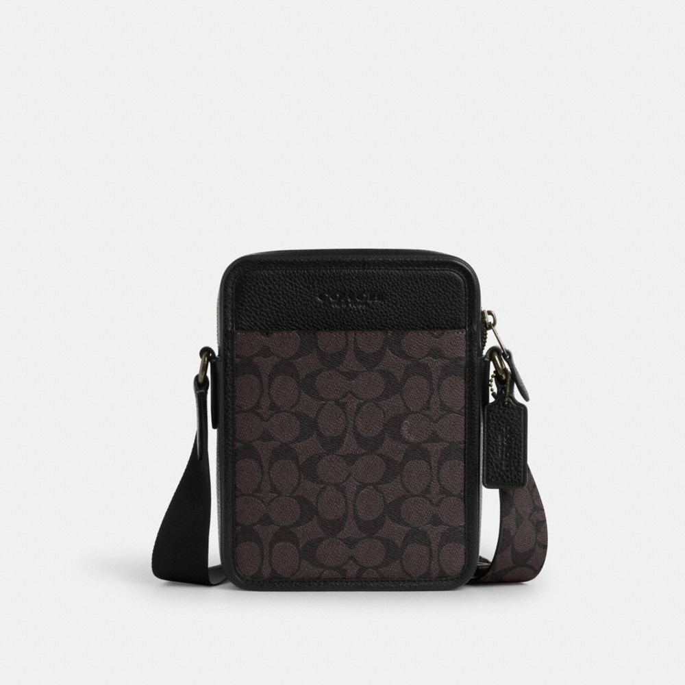 Coach Sullivan Crossbody Bag In Signature Canvas Gunmetal Walnut Black