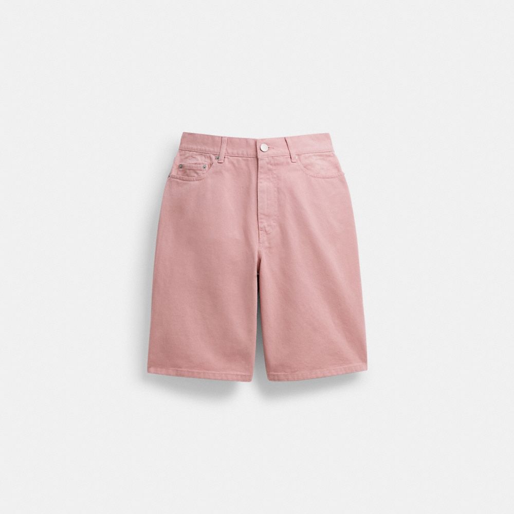 Coach Denim Skater Shorts Pink