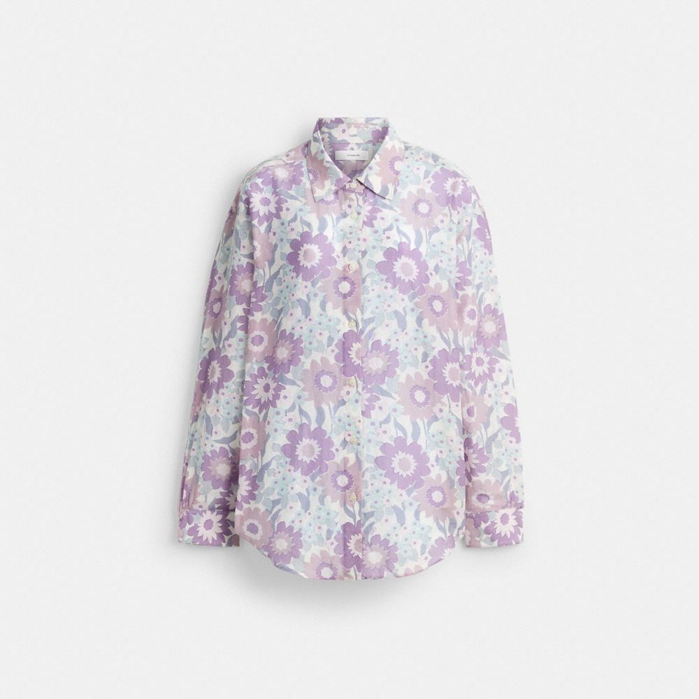Coach Cotton Voile Shirt Purple Floral
