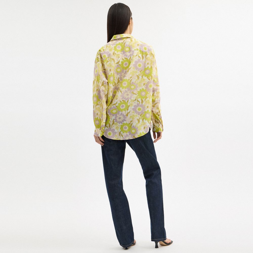 Coach Cotton Voile Shirt Yellow Floral