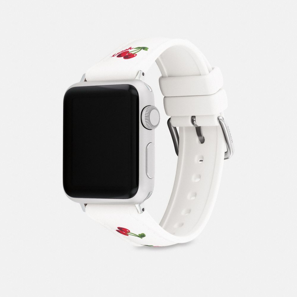 Coach Apple Watch® Strap, 38 Mm, 40 Mm And 41 Mm Cherry White